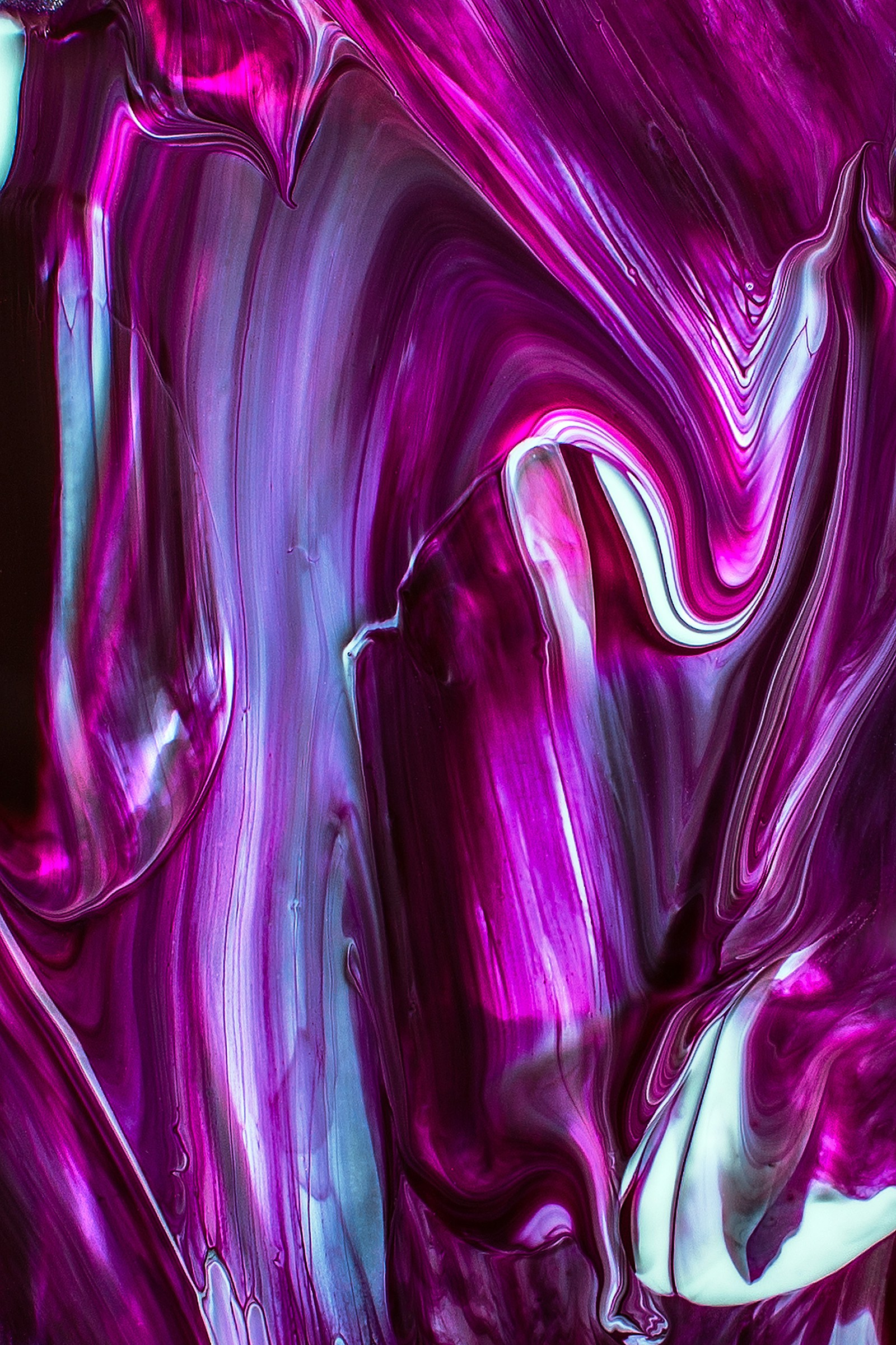 Abstract violet and blue flowing forms